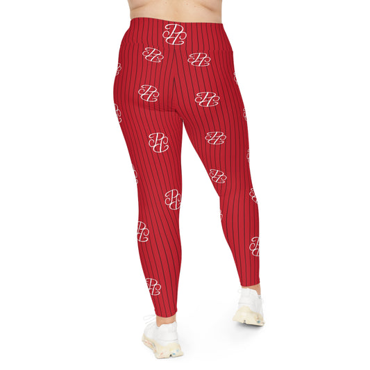 Phallacy Players Striped Designer Plus Size Leggings