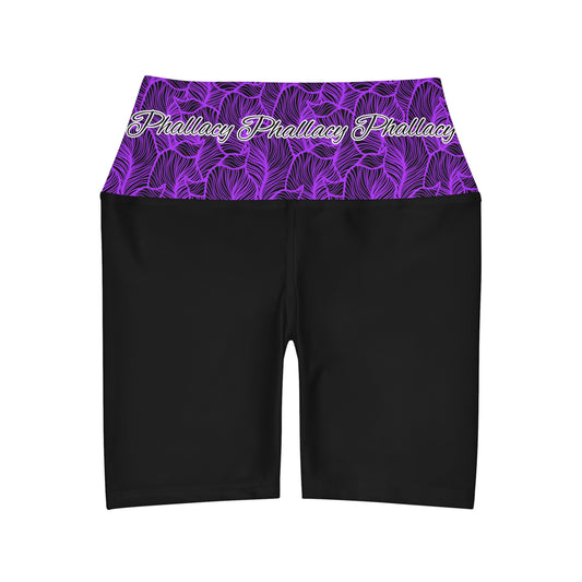 Phallacy Designer High Waisted Yoga Shorts