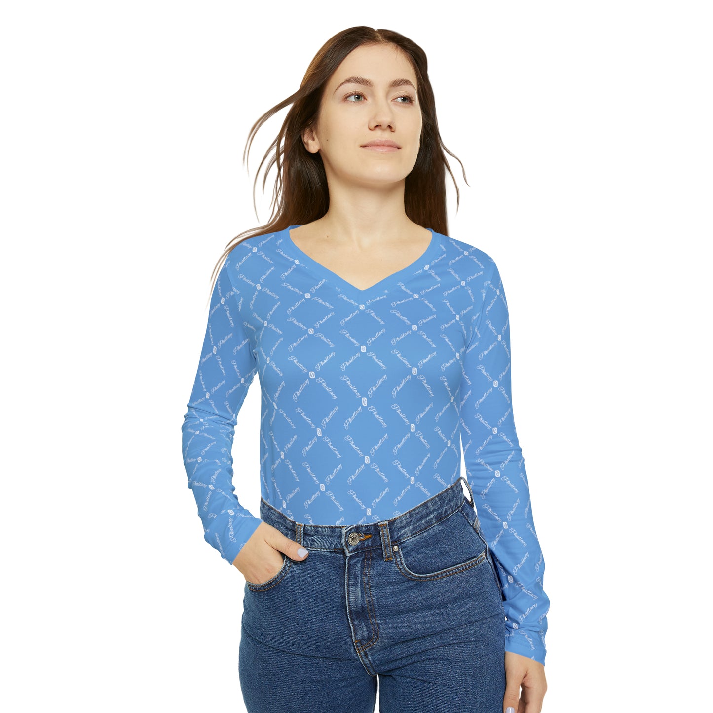 Phallacy XOS Designer Women's Long Sleeve V-neck