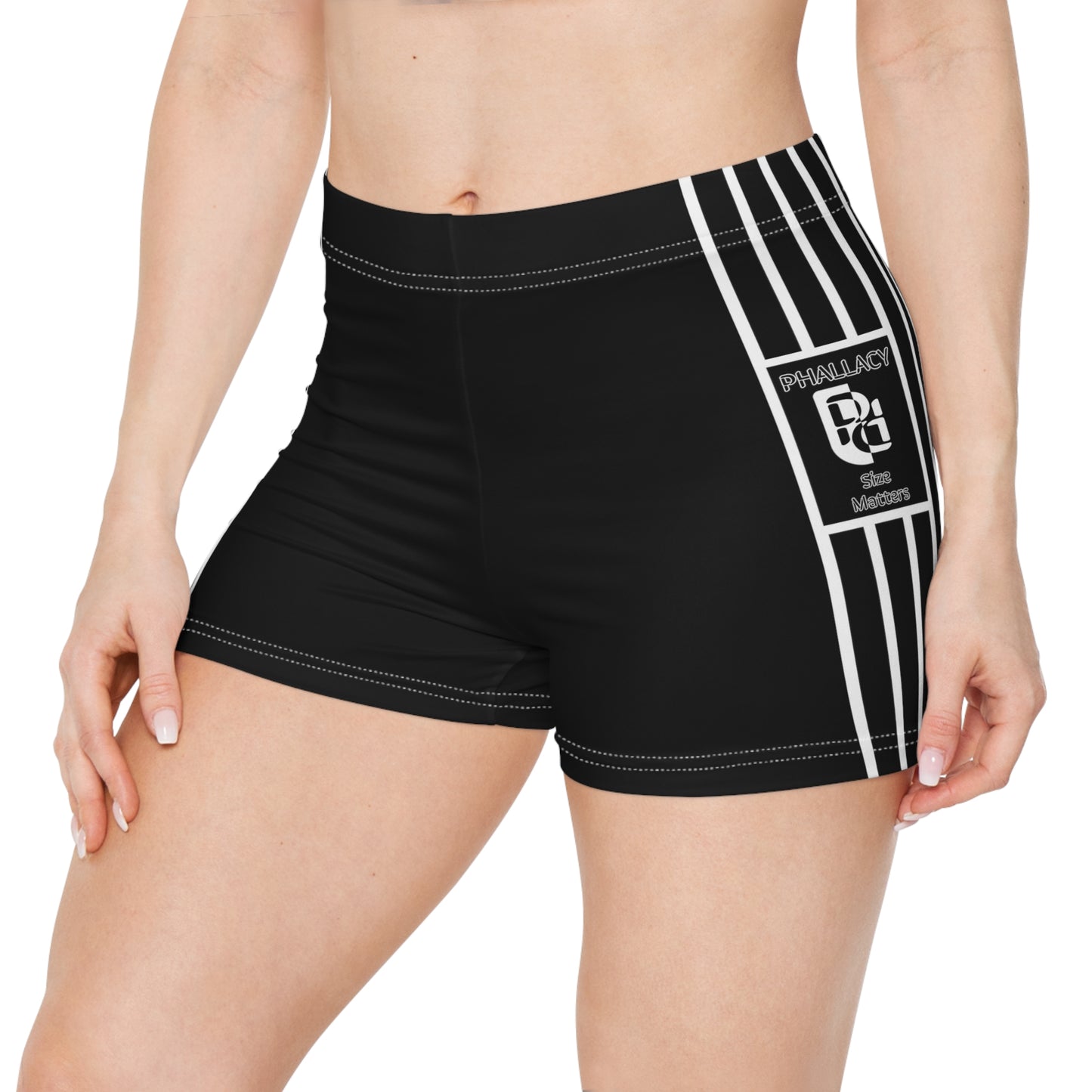 Phallacy Striped Designer Booty Shorts