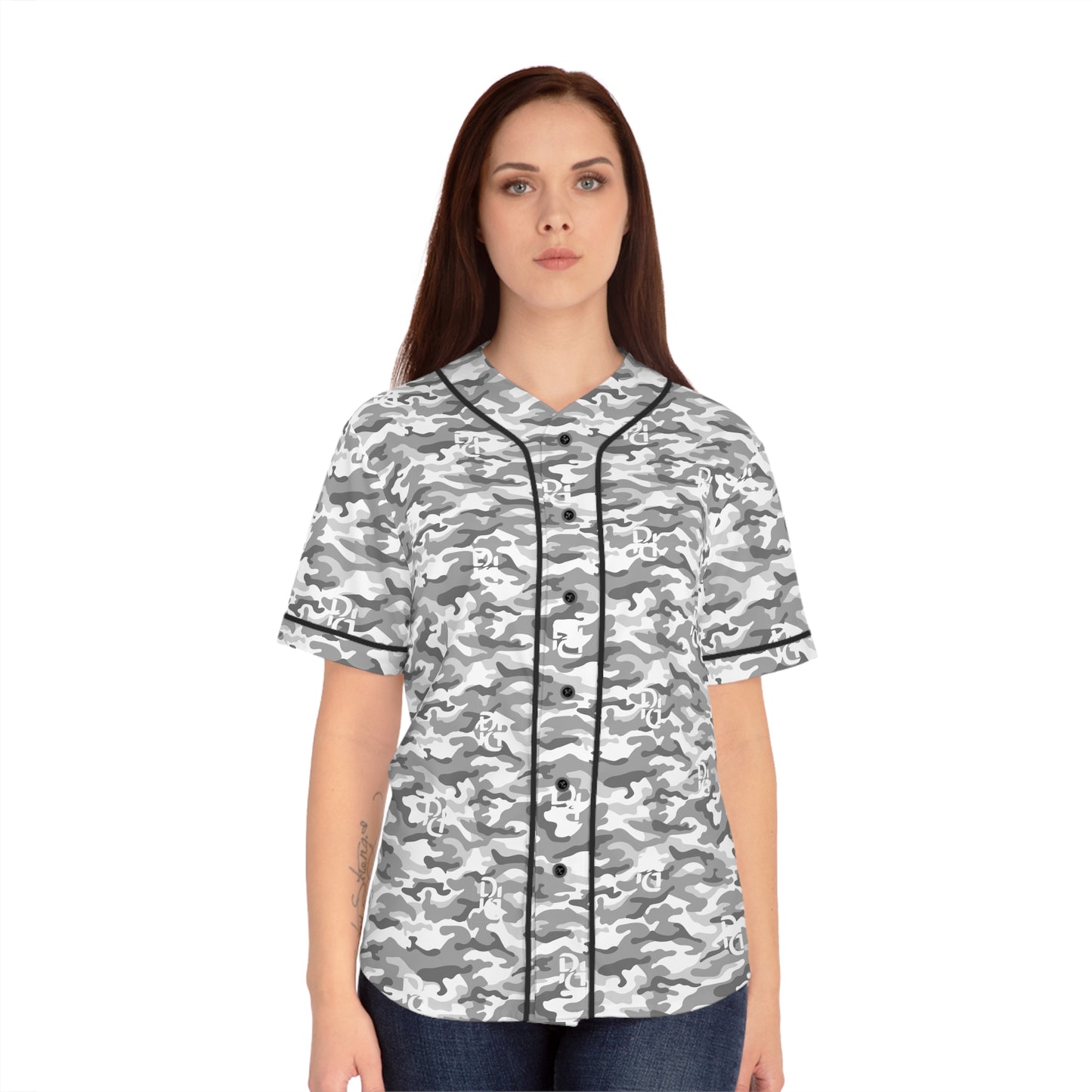 Phallacy Camo Designer Women's Baseball Jersey