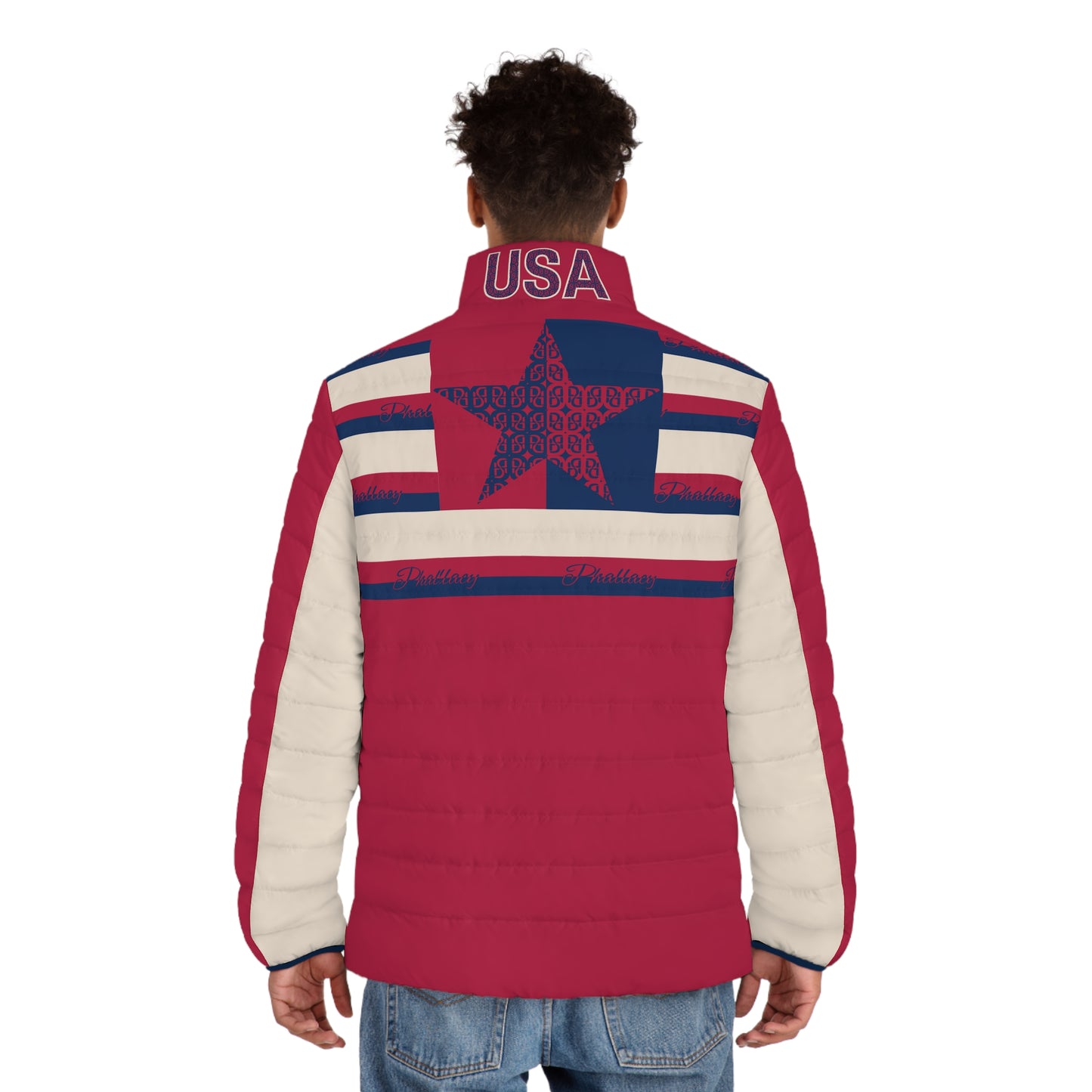 Phallacy Flag Designer Men's Puffer Jacket