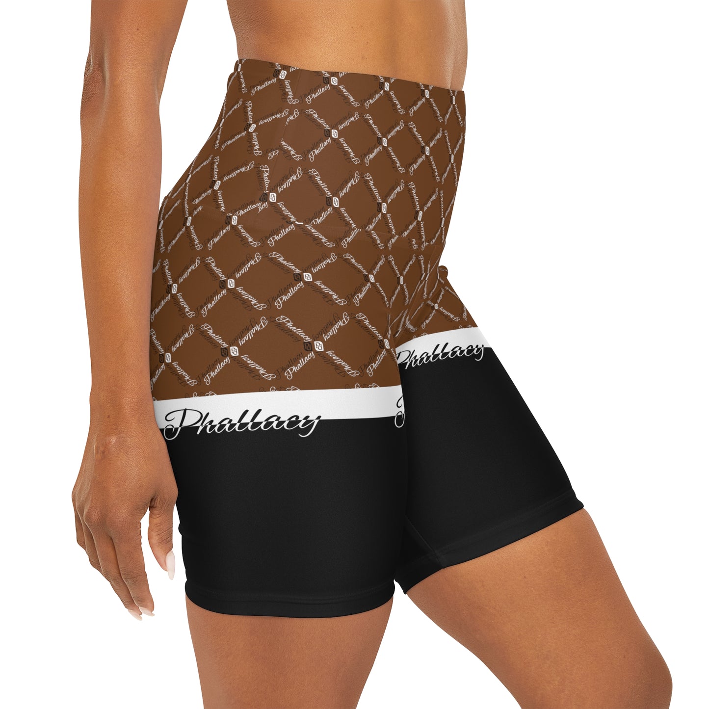 Phallacy XOS Designer Color Block High Waisted Yoga Shorts