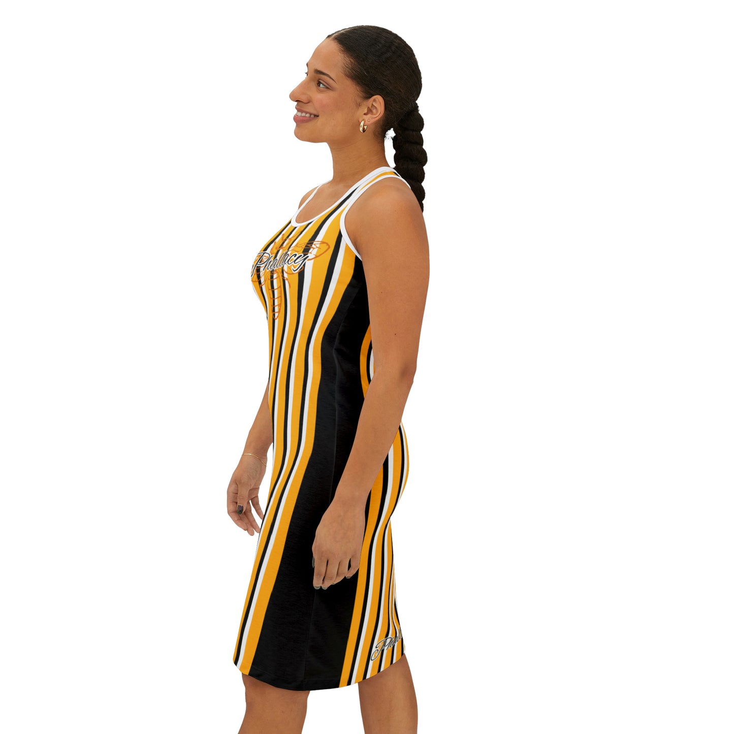 Phallacy Striped Designer Racerback Dress