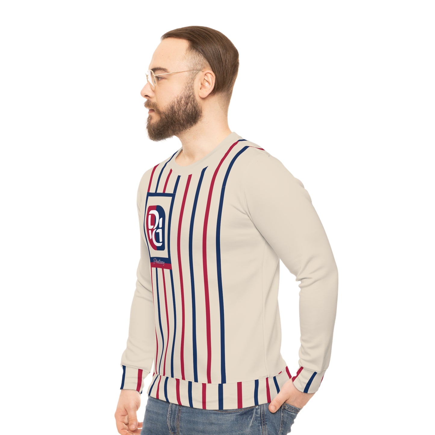 Phallacy Striped Designer Lightweight Sweatshirt