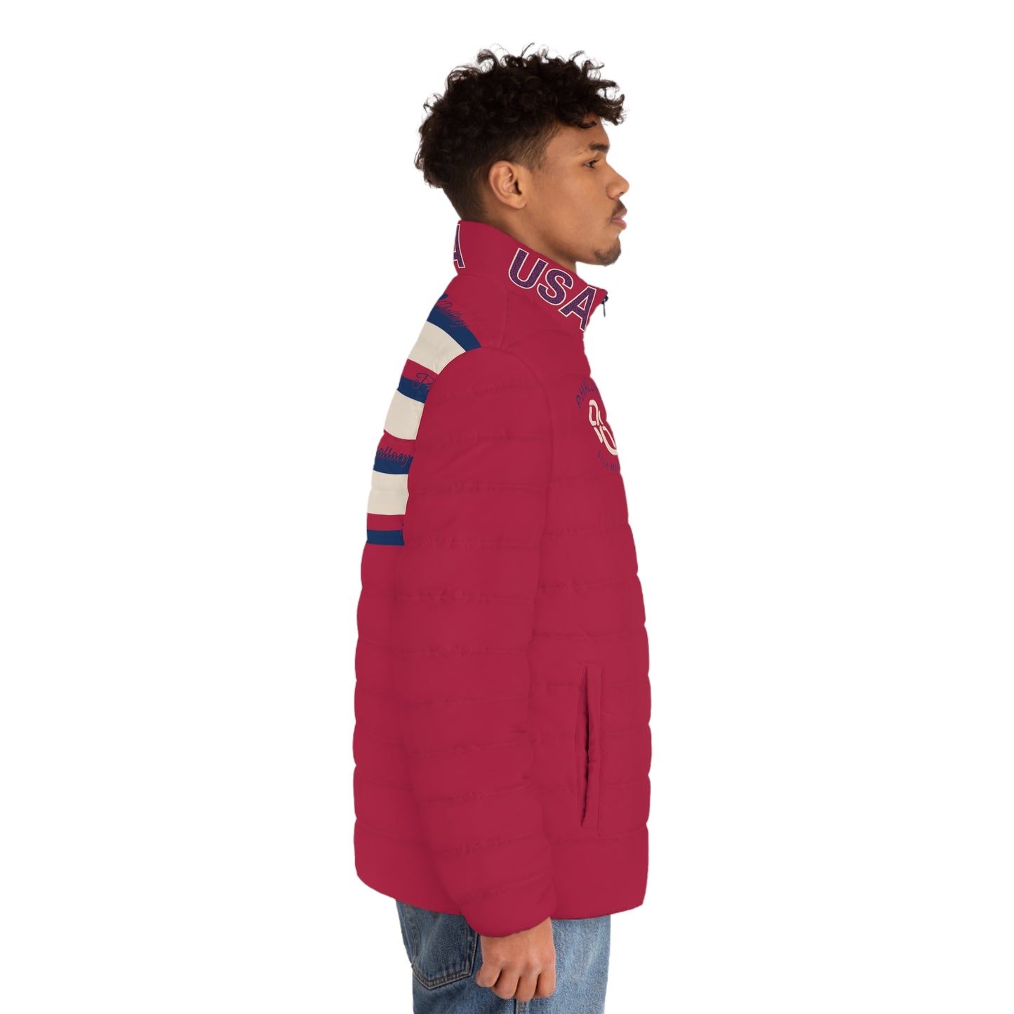 Phallacy Flag Designer Men's Puffer Jacket