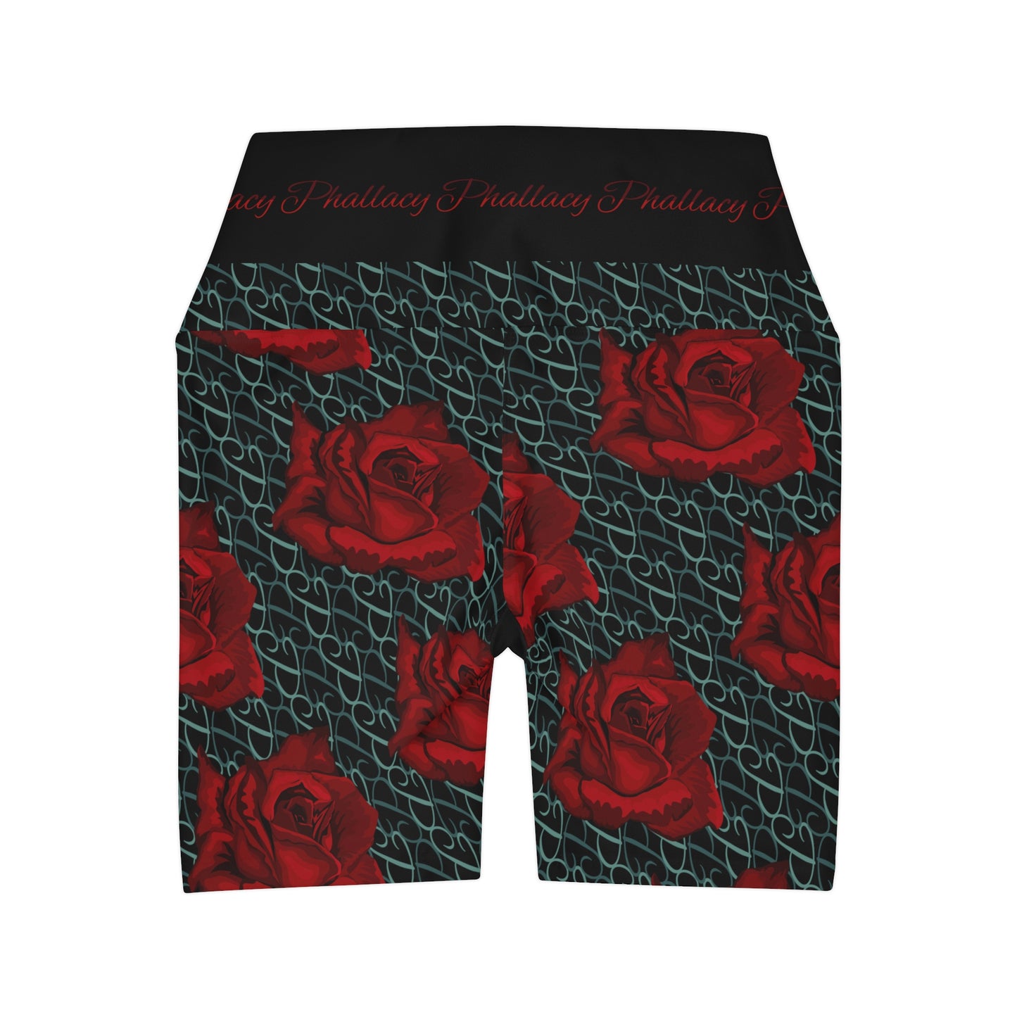 Phallacy Designer Floral High Waisted Yoga Shorts