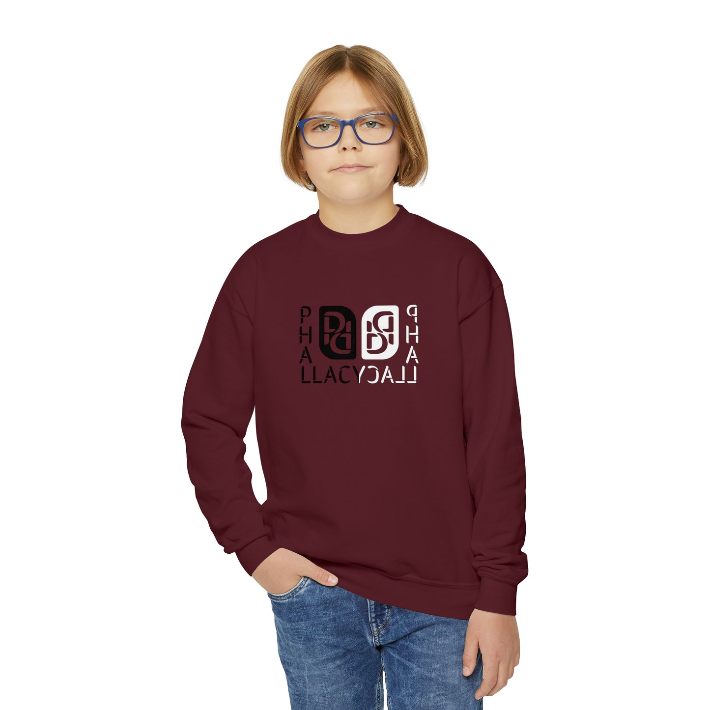 Phallacy Balance Designer Youth Crewneck Sweatshirt