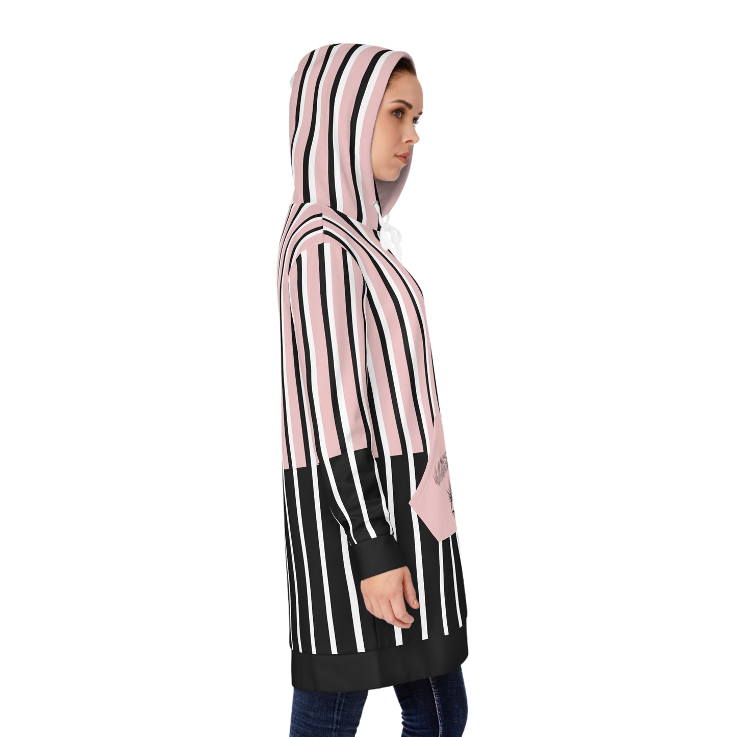 Phallacy Striped Designer Hoodie Dress