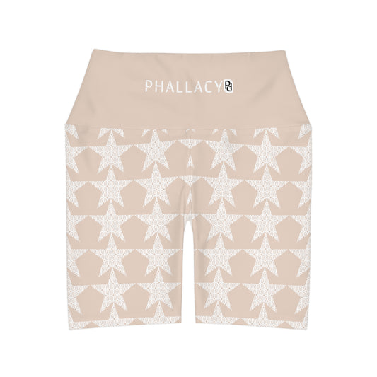 Phallacy Star Designer High Waisted Yoga Shorts