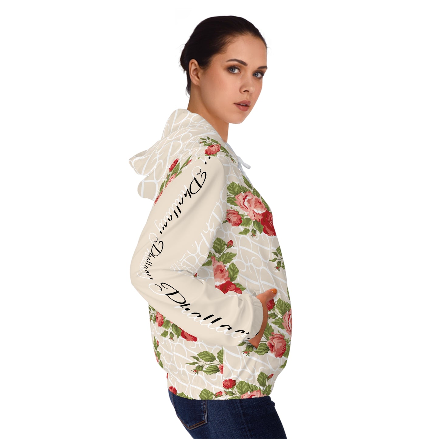 Phallacy Designer Floral Women’s Full-Zip Hoodie