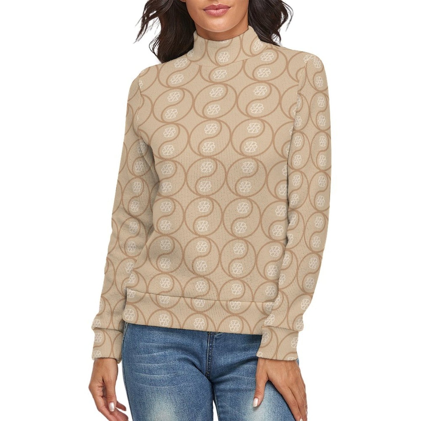 Phallacy Yin-Yang Designer Women's Turtleneck Sweater