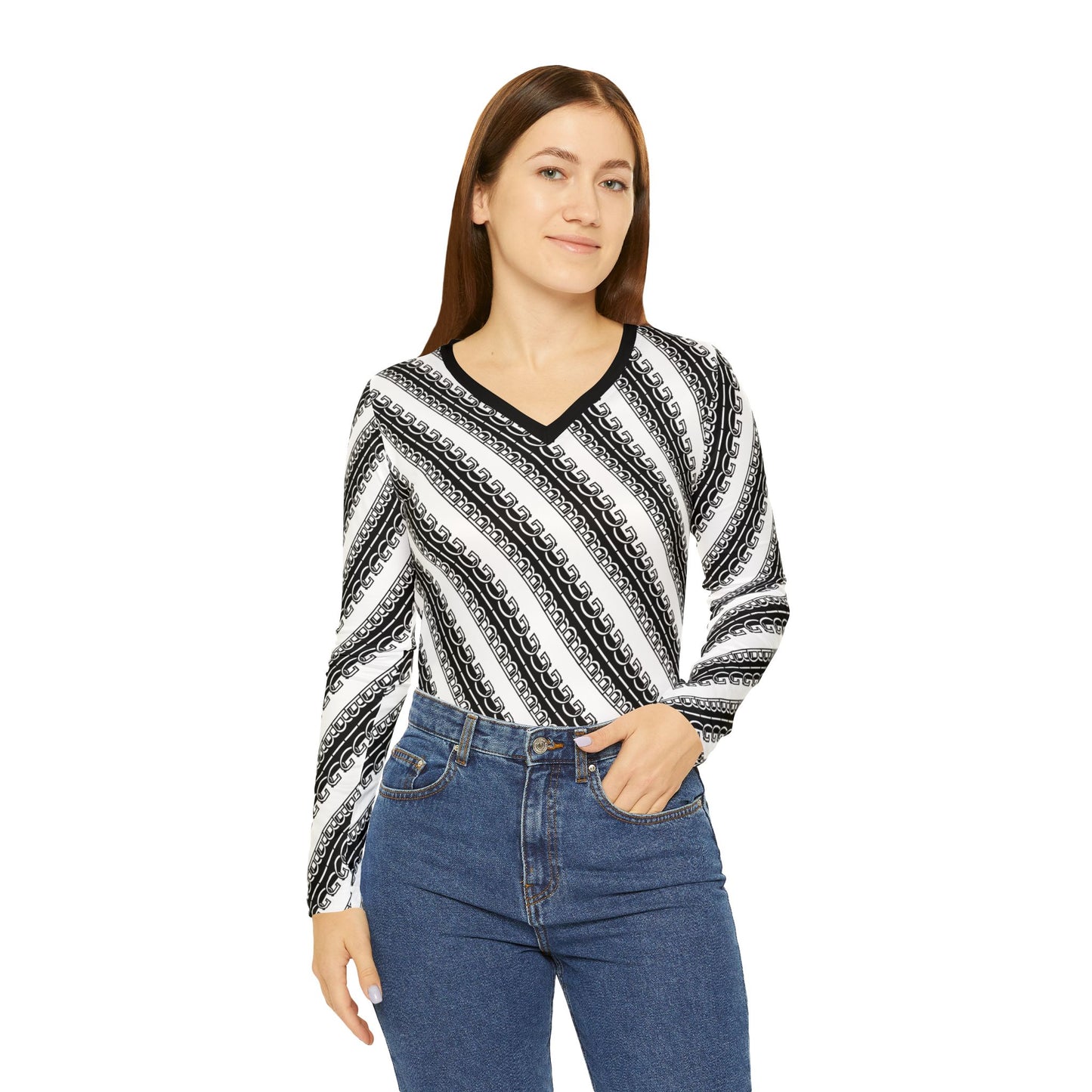 Phallacy BIG Designer Women's Long Sleeve V-neck Shirt