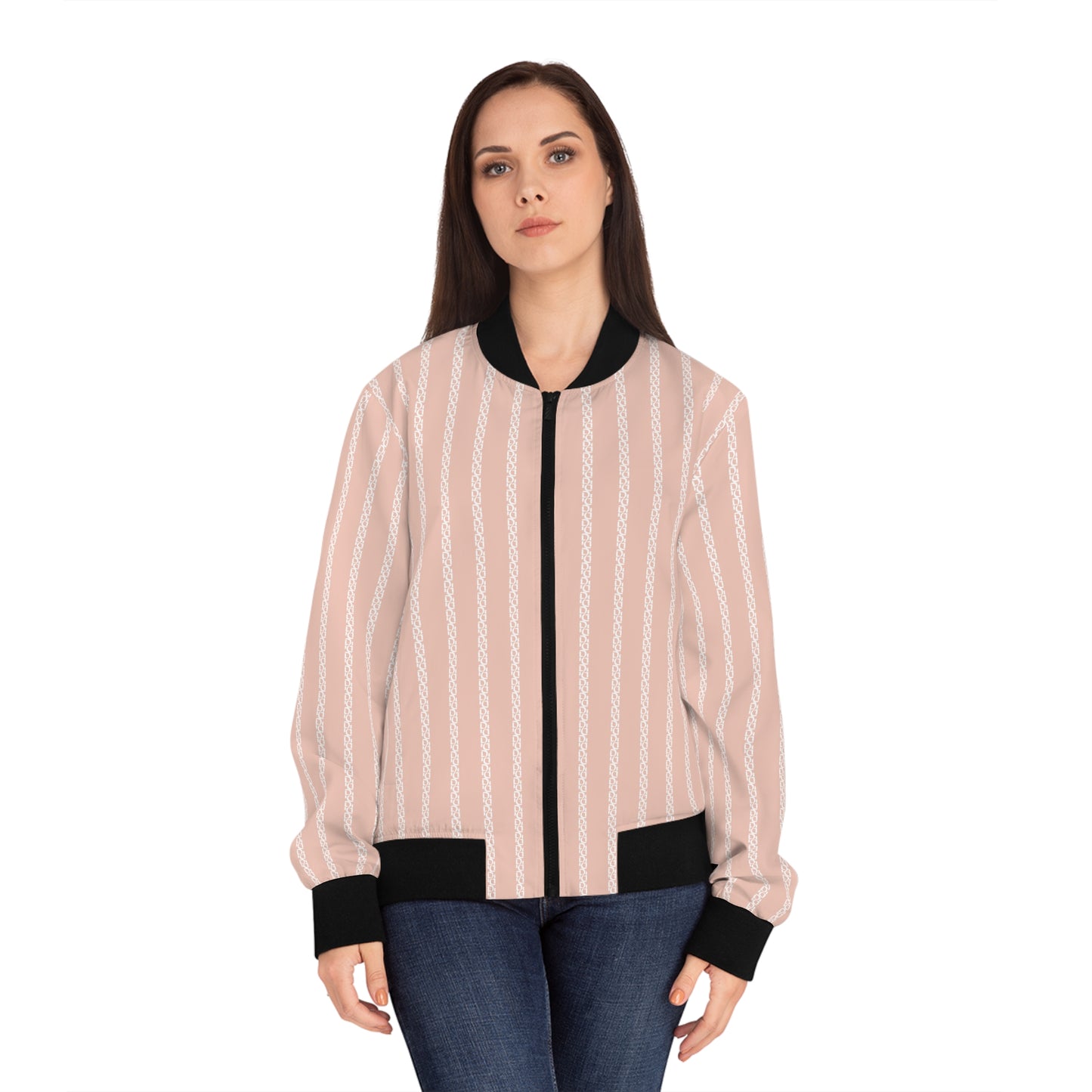 Phallacy Striped Designer Women's Bomber Jacket