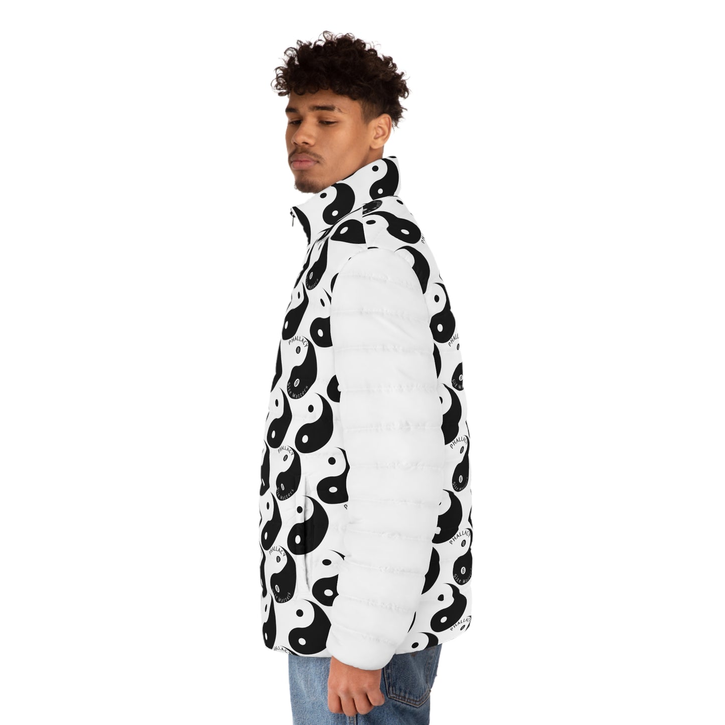 Phallacy Yin-Yang Designer Men's Puffer Jacket