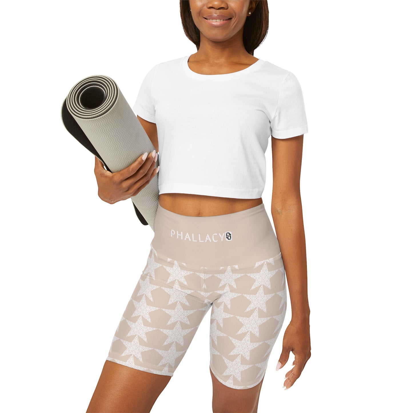 Phallacy Star Designer High Waisted Yoga Shorts