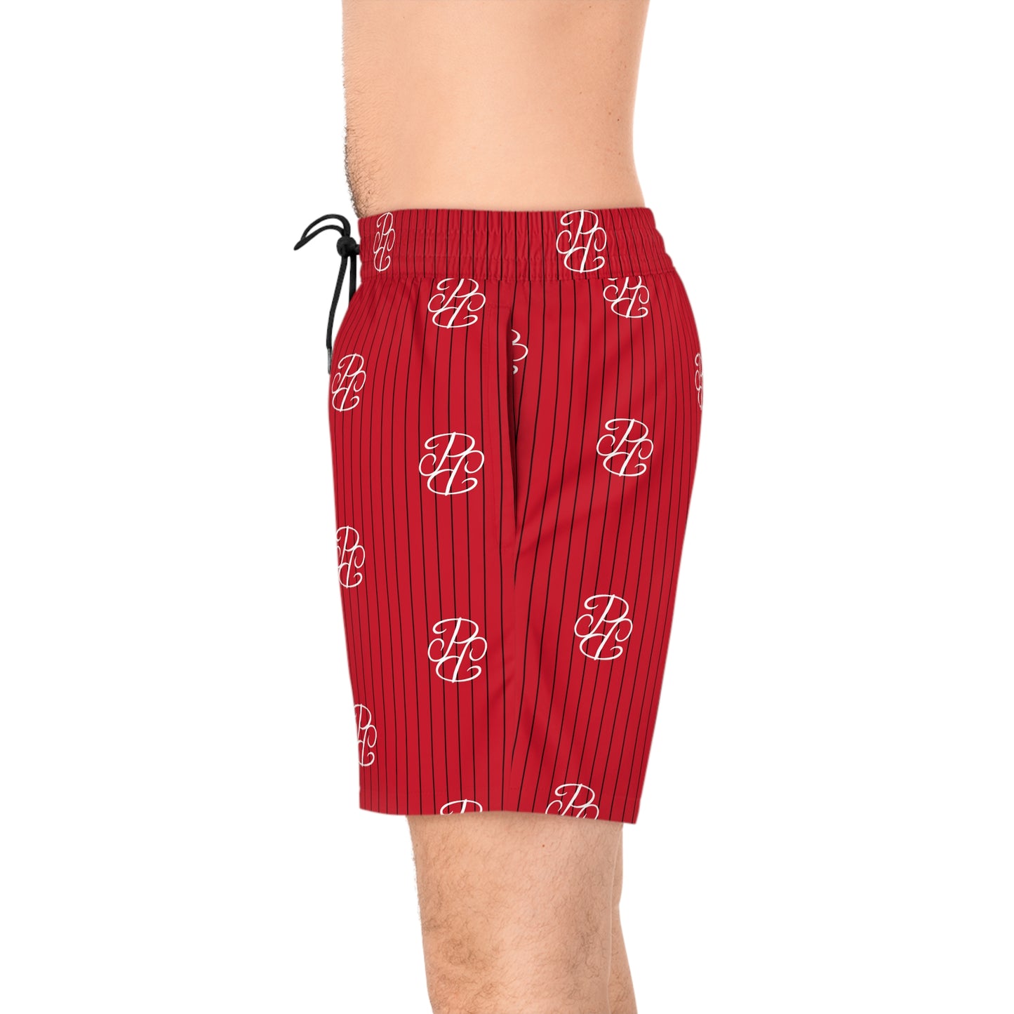 Phallacy Players Striped Designer Swim Shorts