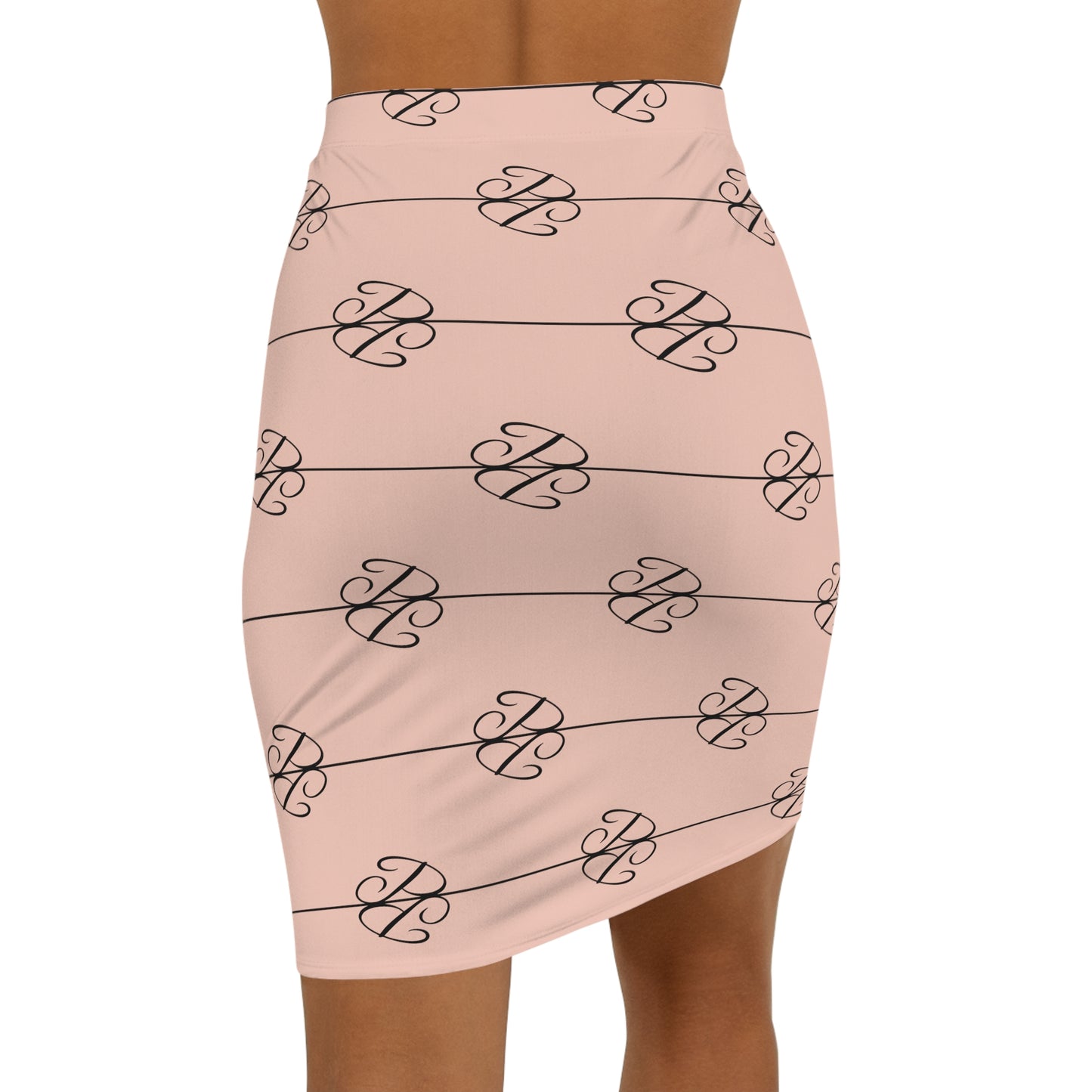 Phallacy Players  Designer Mid-Waist Pencil Skirt