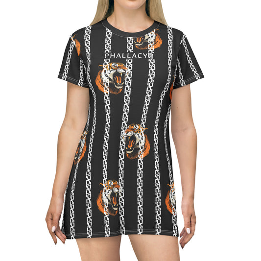 Phallacy Striped Designer T-Shirt Dress