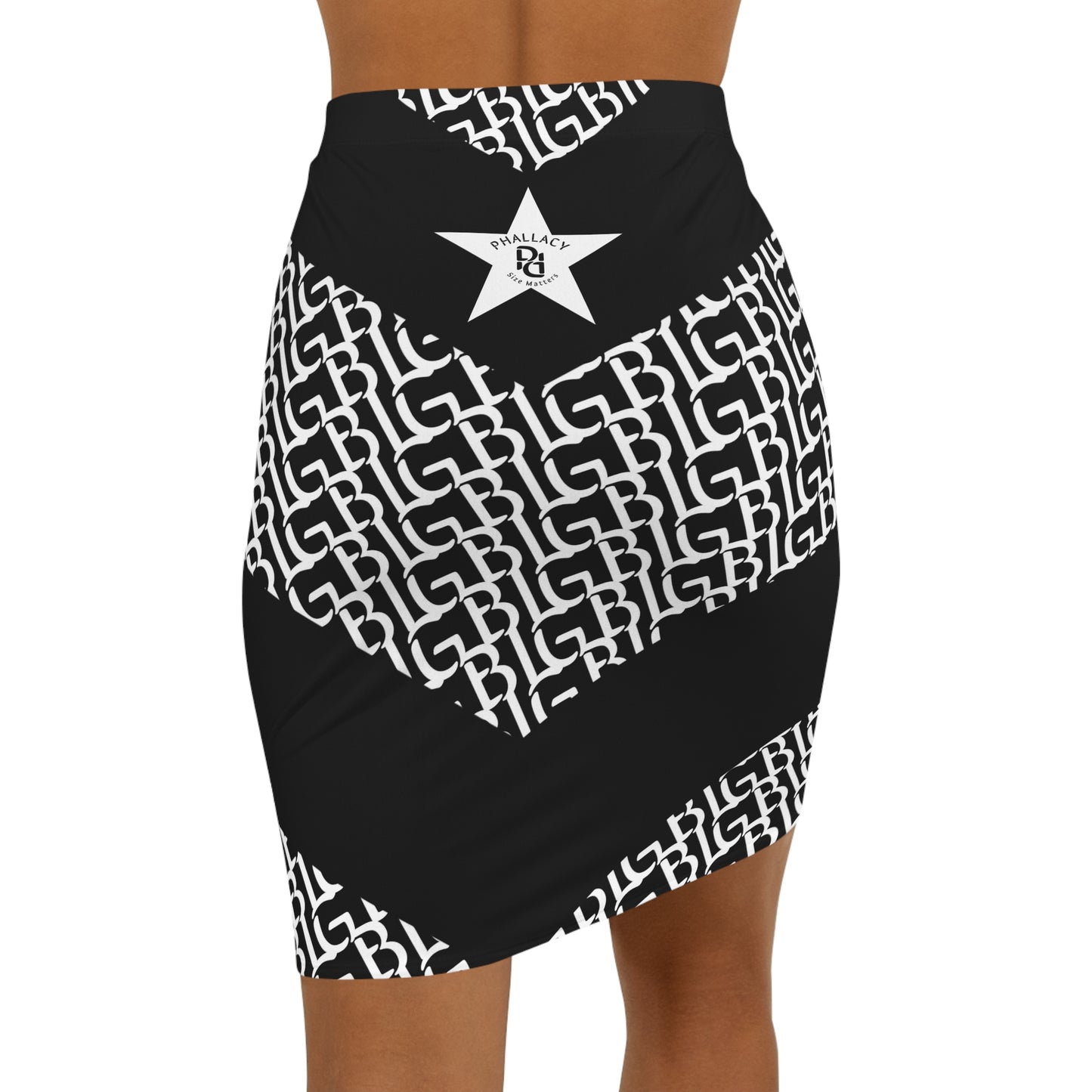 Phallacy BIG Designer Mid-Waist Pencil Skirt