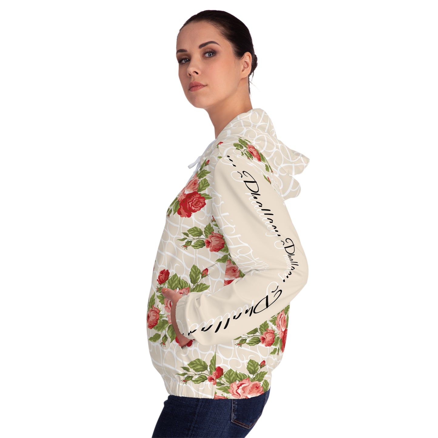 Phallacy Designer Floral Women’s Full-Zip Hoodie