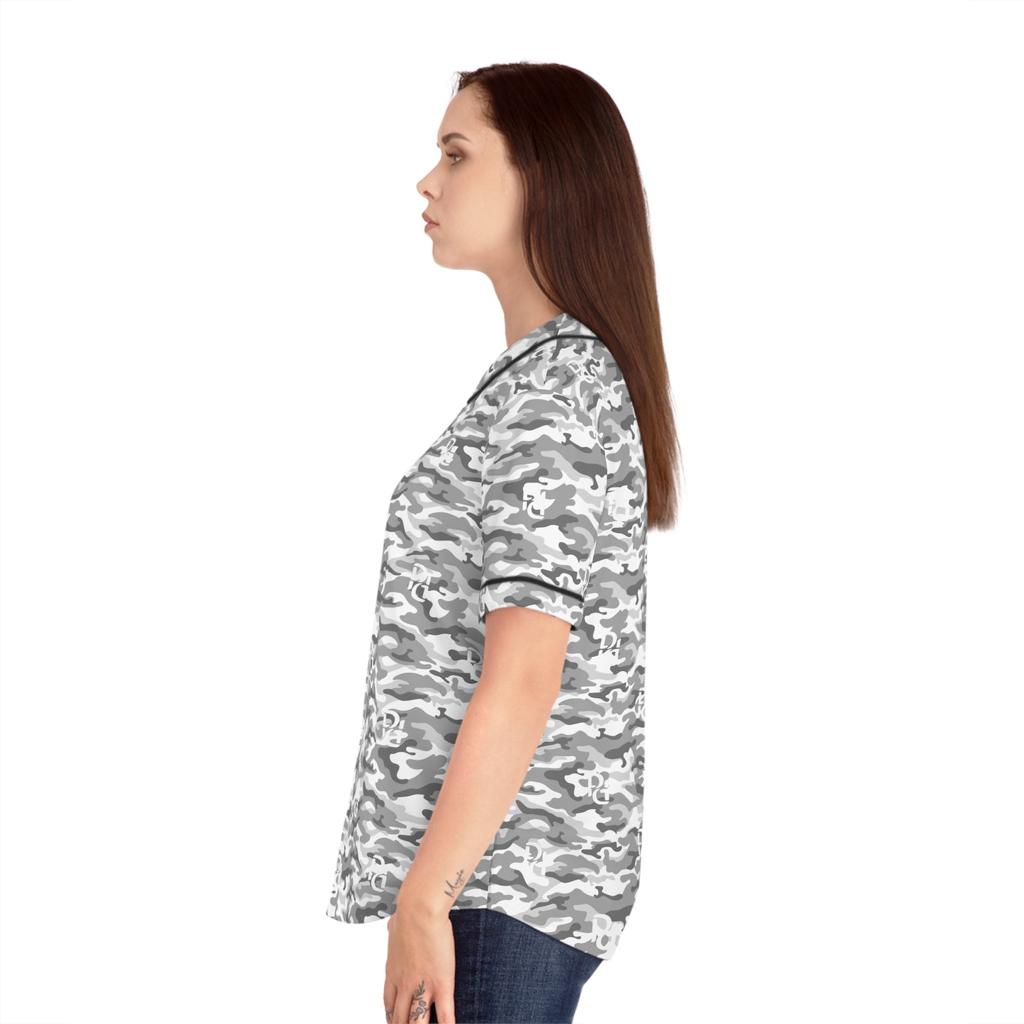 Phallacy Camo Designer Women's Baseball Jersey