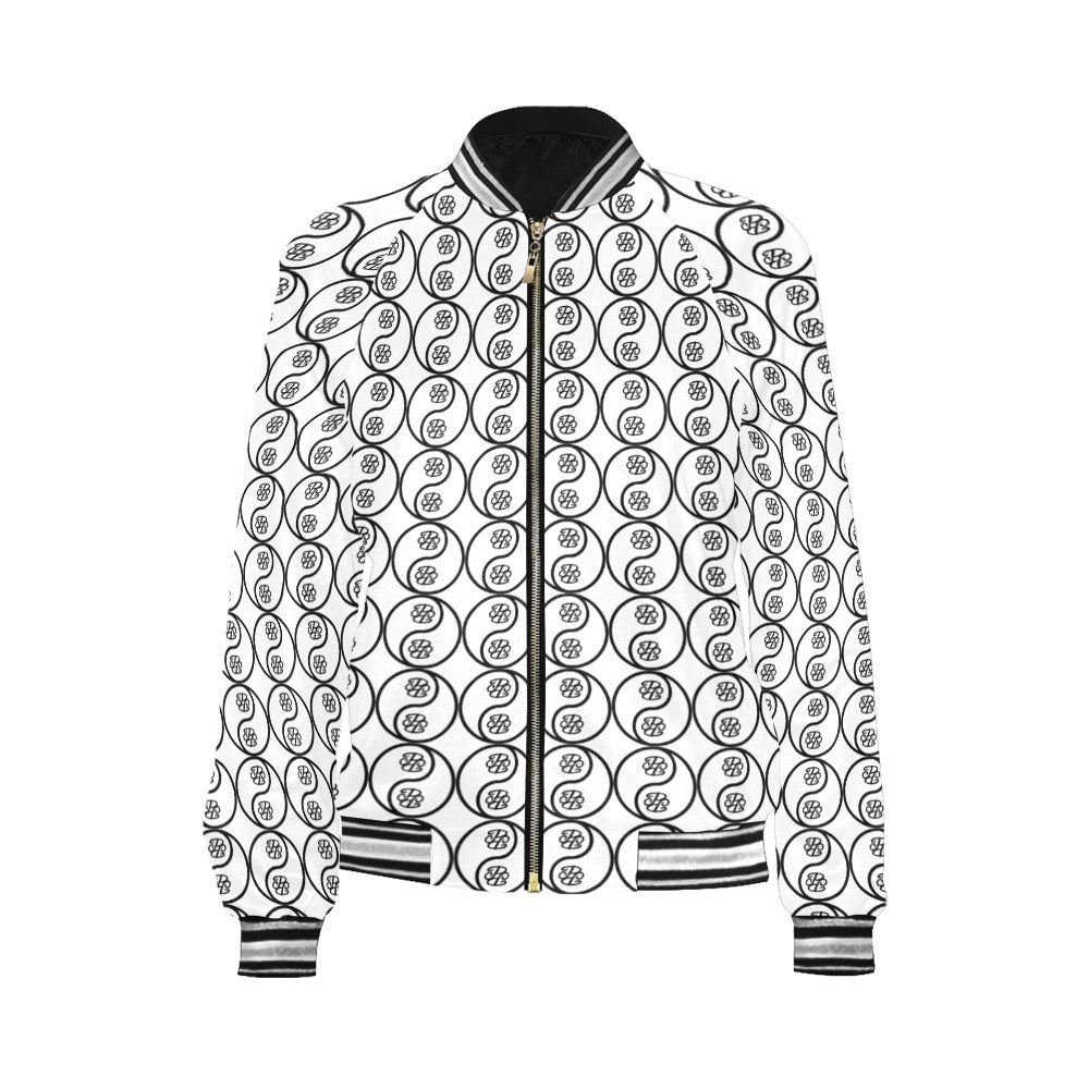 Phallacy Yin-Yang Designer Women's Varsity Bomber Jacket