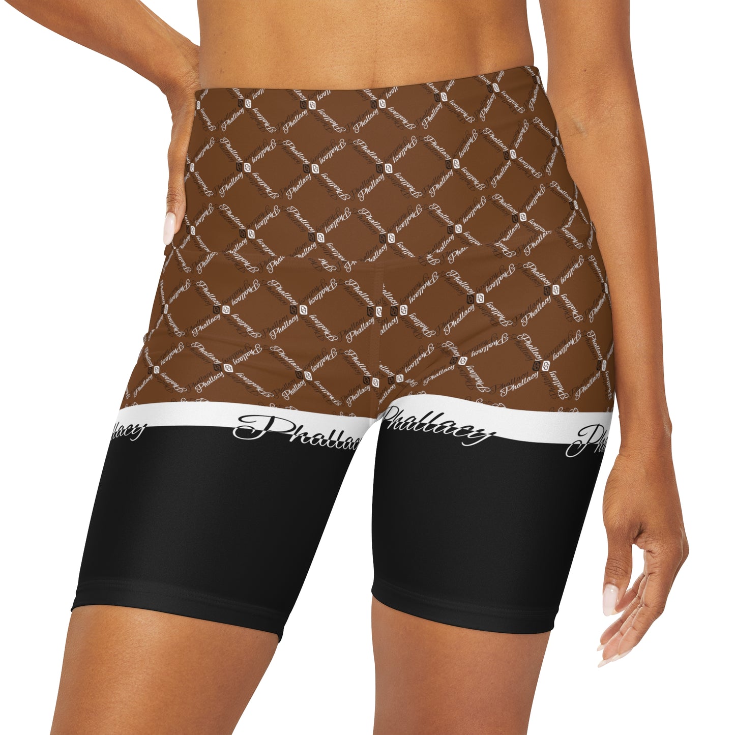 Phallacy XOS Designer Color Block High Waisted Yoga Shorts