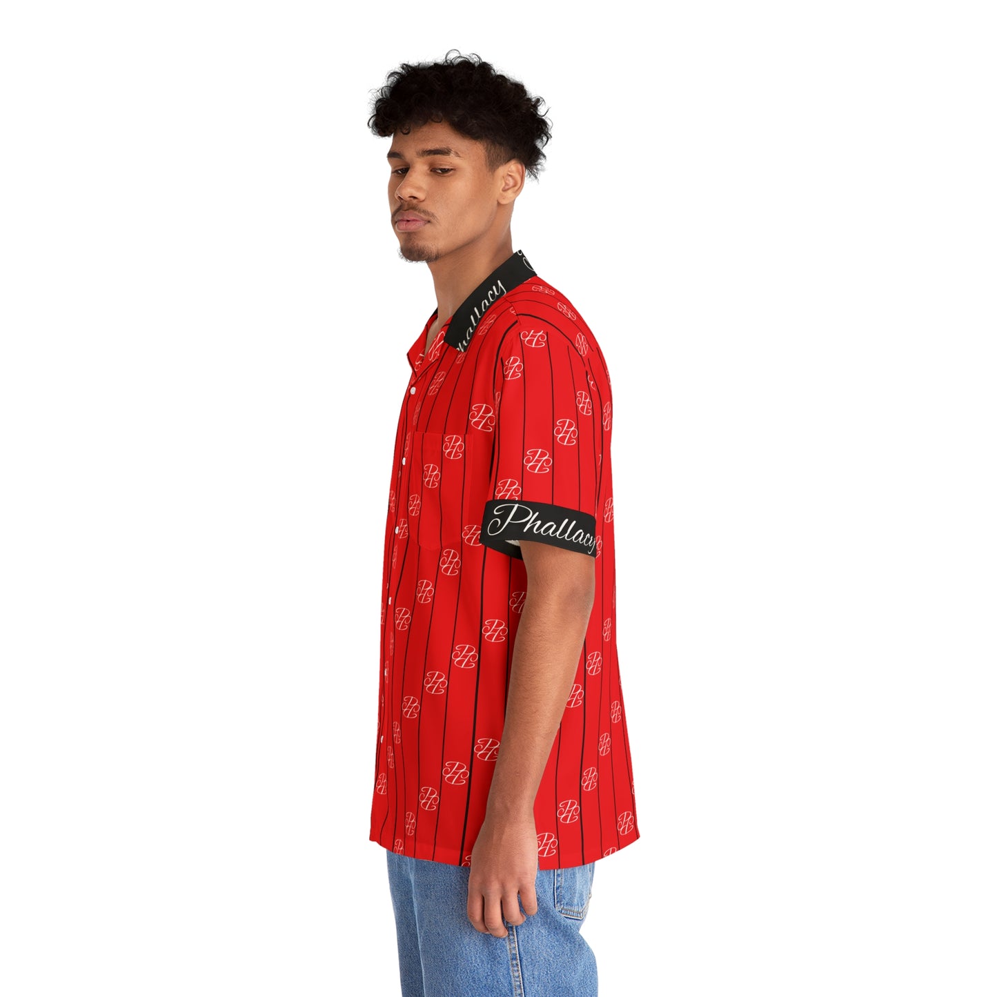 Phallacy Striped Designer Button Up Shirt