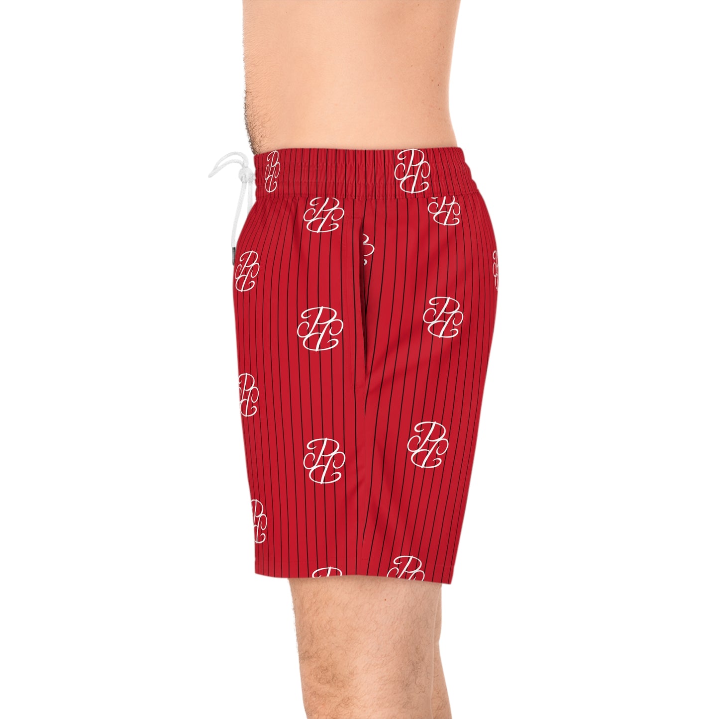 Phallacy Players Striped Designer Swim Shorts