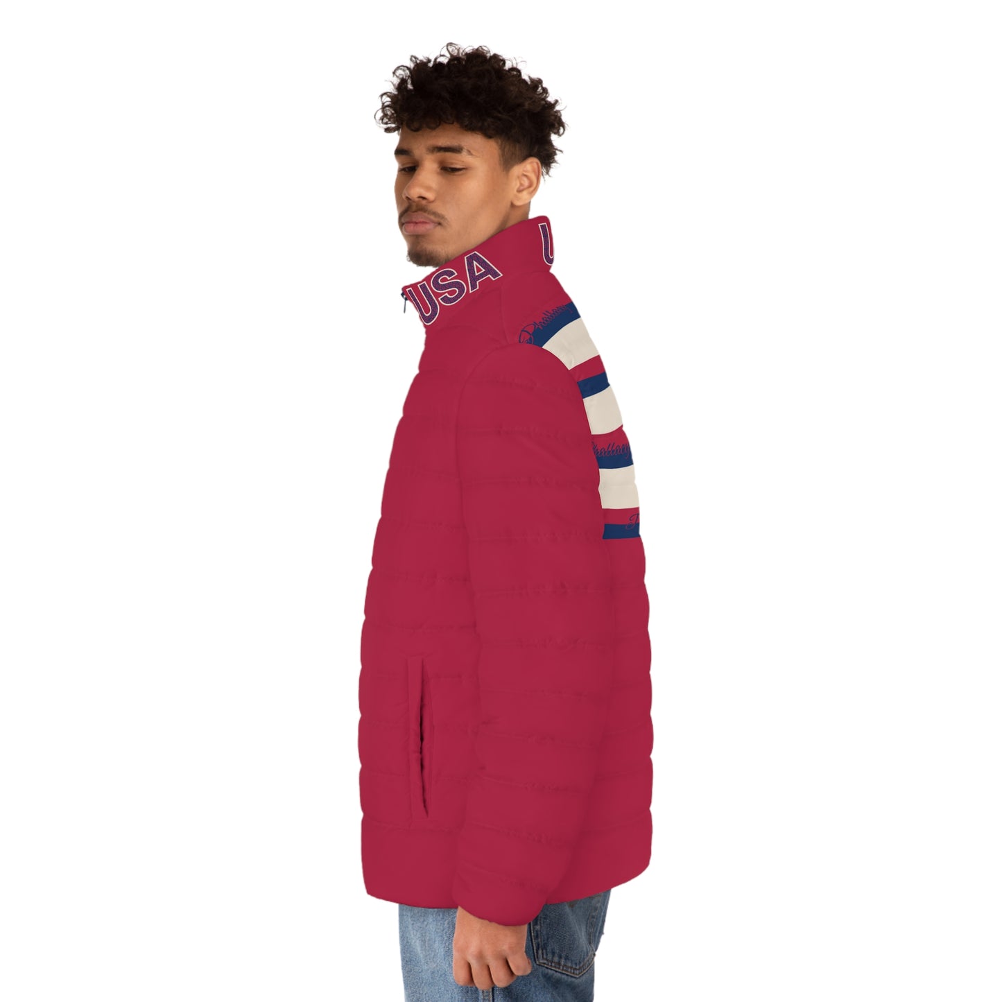 Phallacy Flag Designer Men's Puffer Jacket