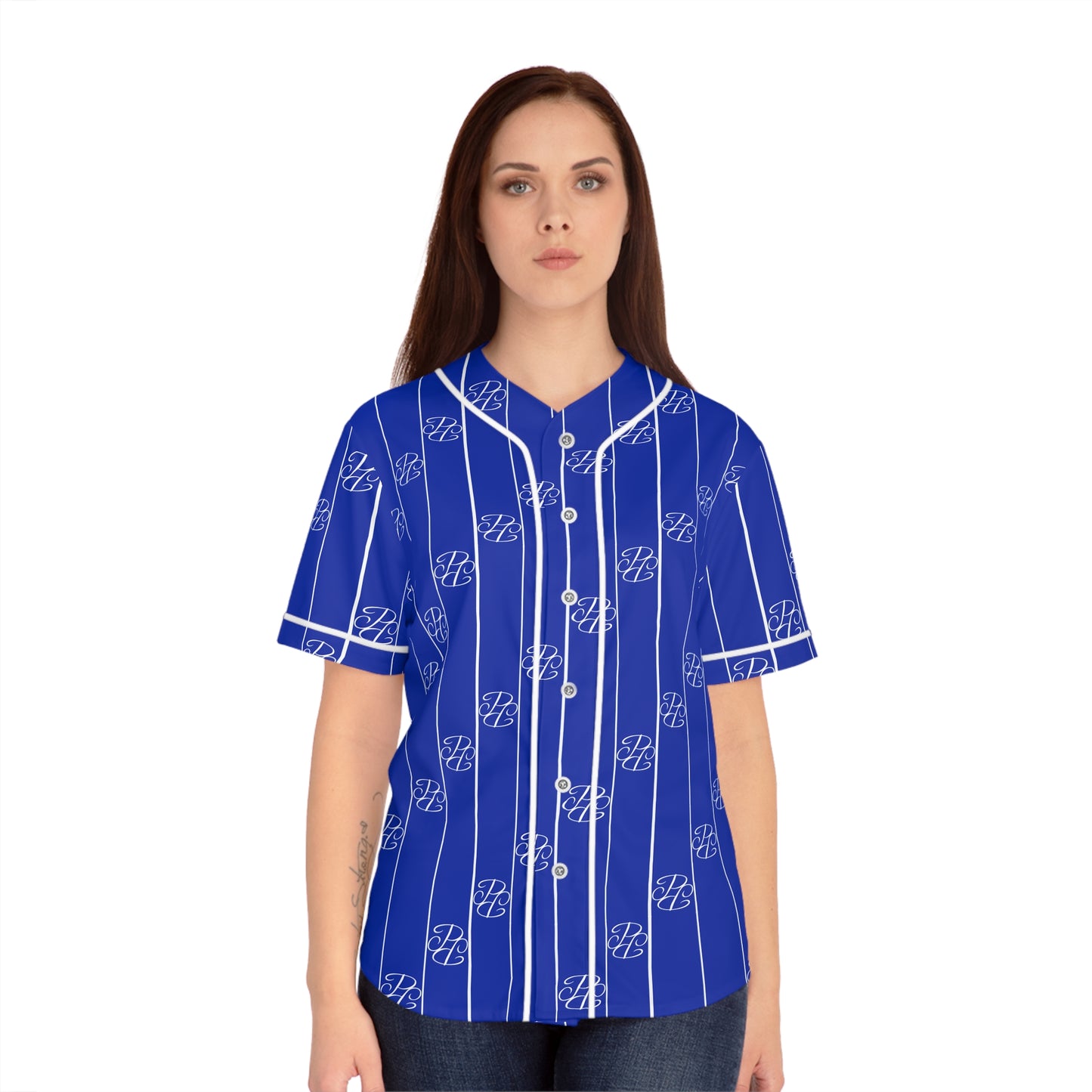 Phallacy Striped Designer Women's Baseball Jersey