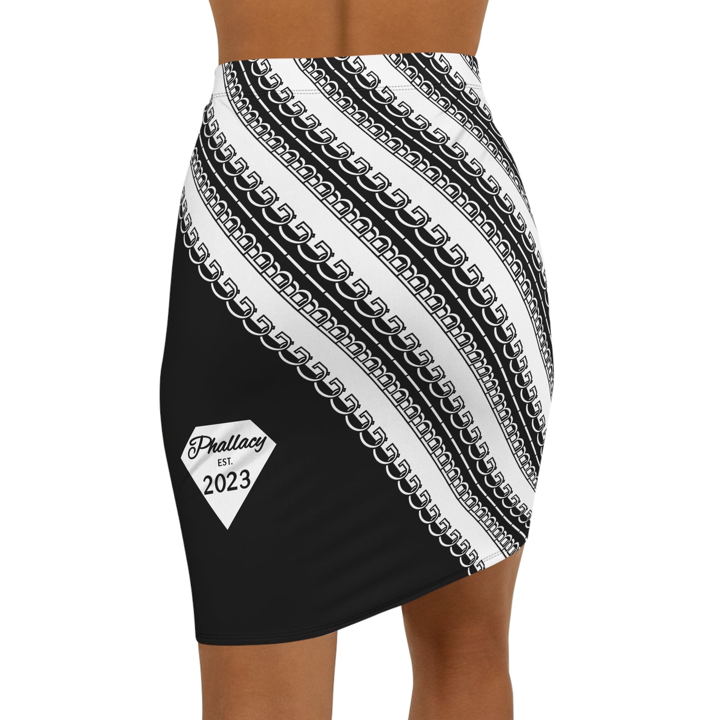 Phallacy BIG Designer Mid-Waist Pencil Skirt