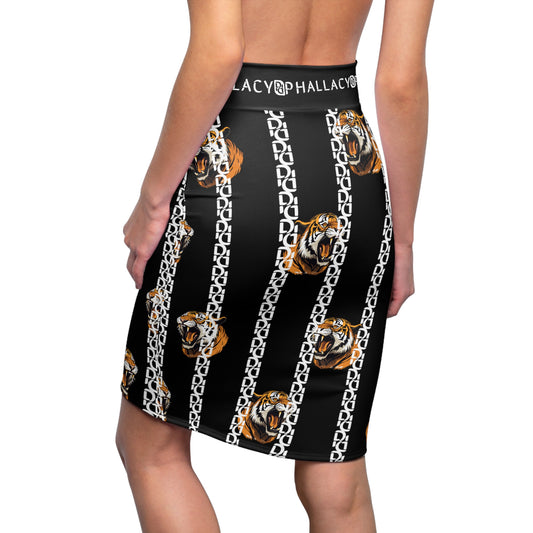 Phallacy Striped Designer Pencil Skirt