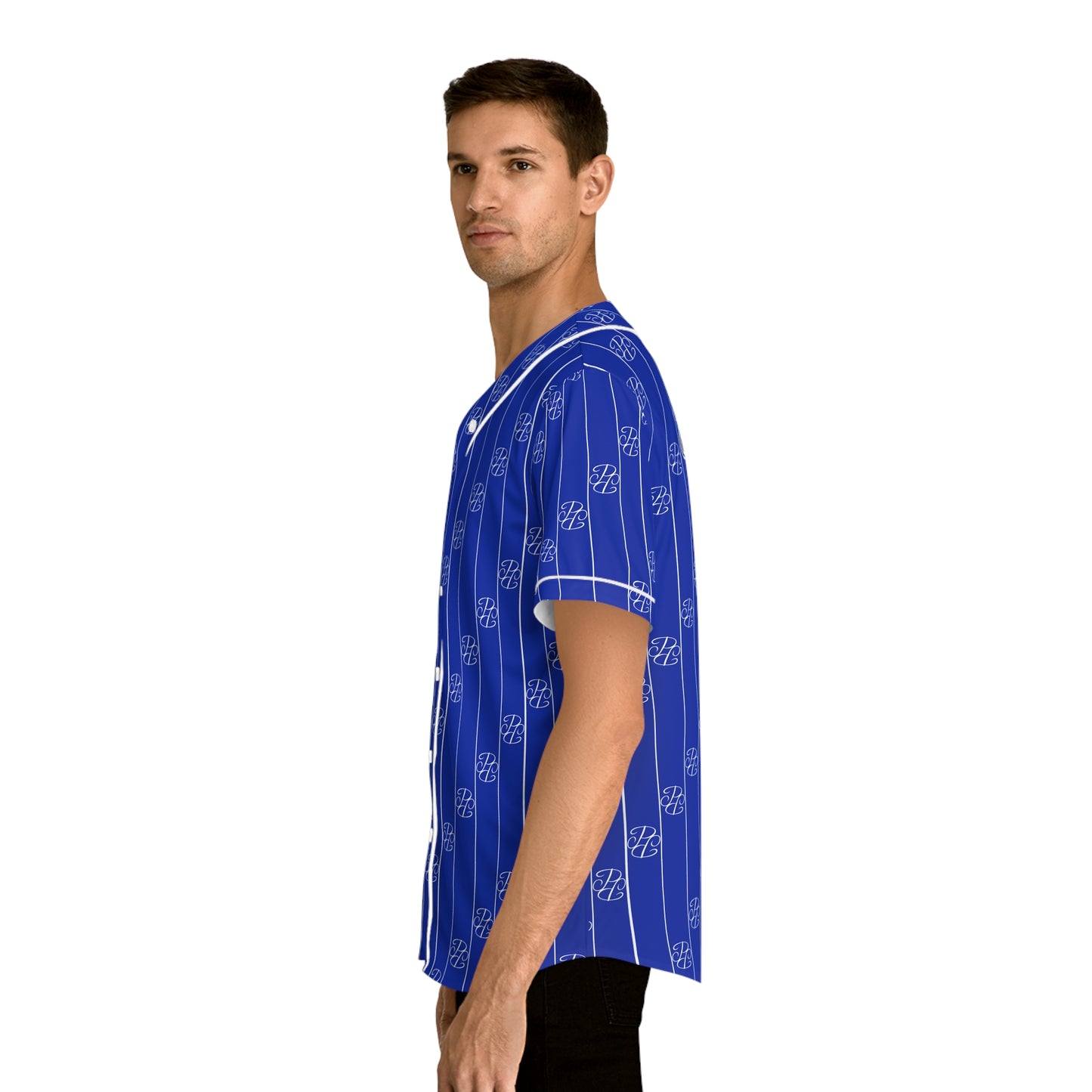 Phallacy Striped Designer Men's Baseball Jersey