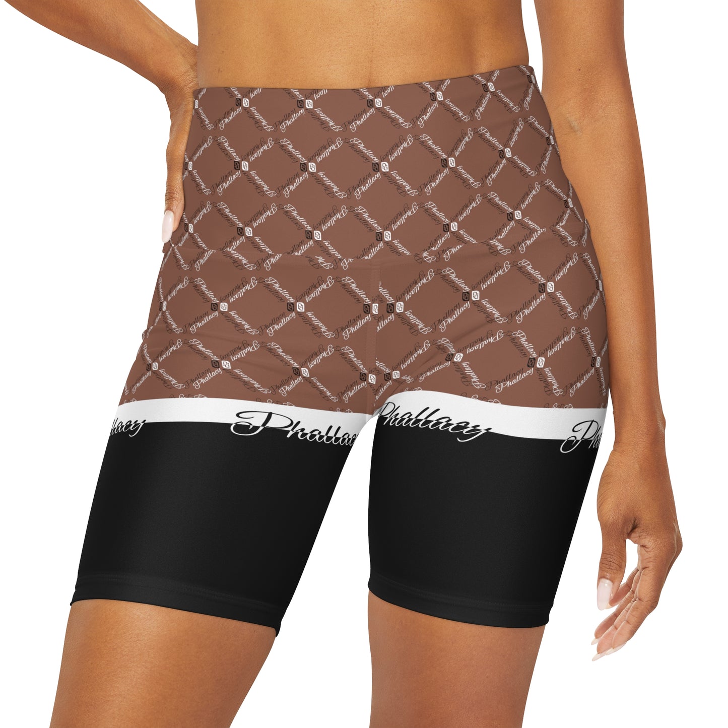 Phallacy XOS Designer Color Block High Waisted Yoga Shorts