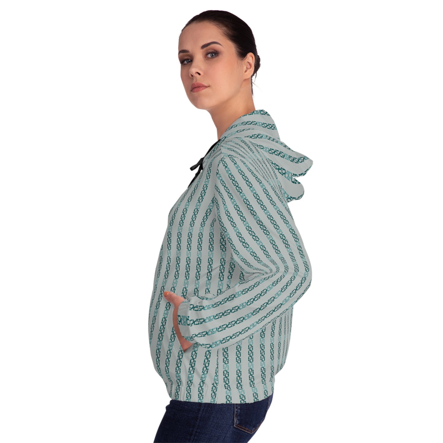 Phallacy Striped Designer Women’s Full-Zip Hoodie