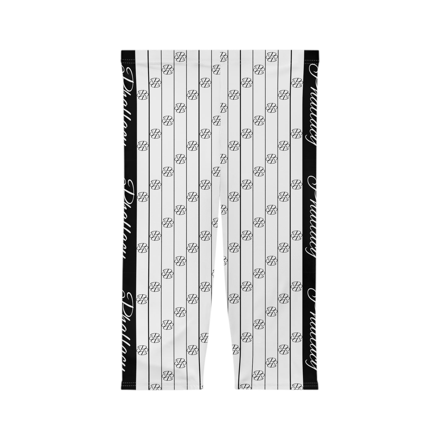 Phallacy Striped Designer Capri Leggings