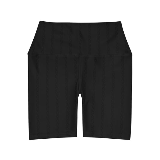 Phallacy Striped High Waisted Yoga Shorts (Reflection)