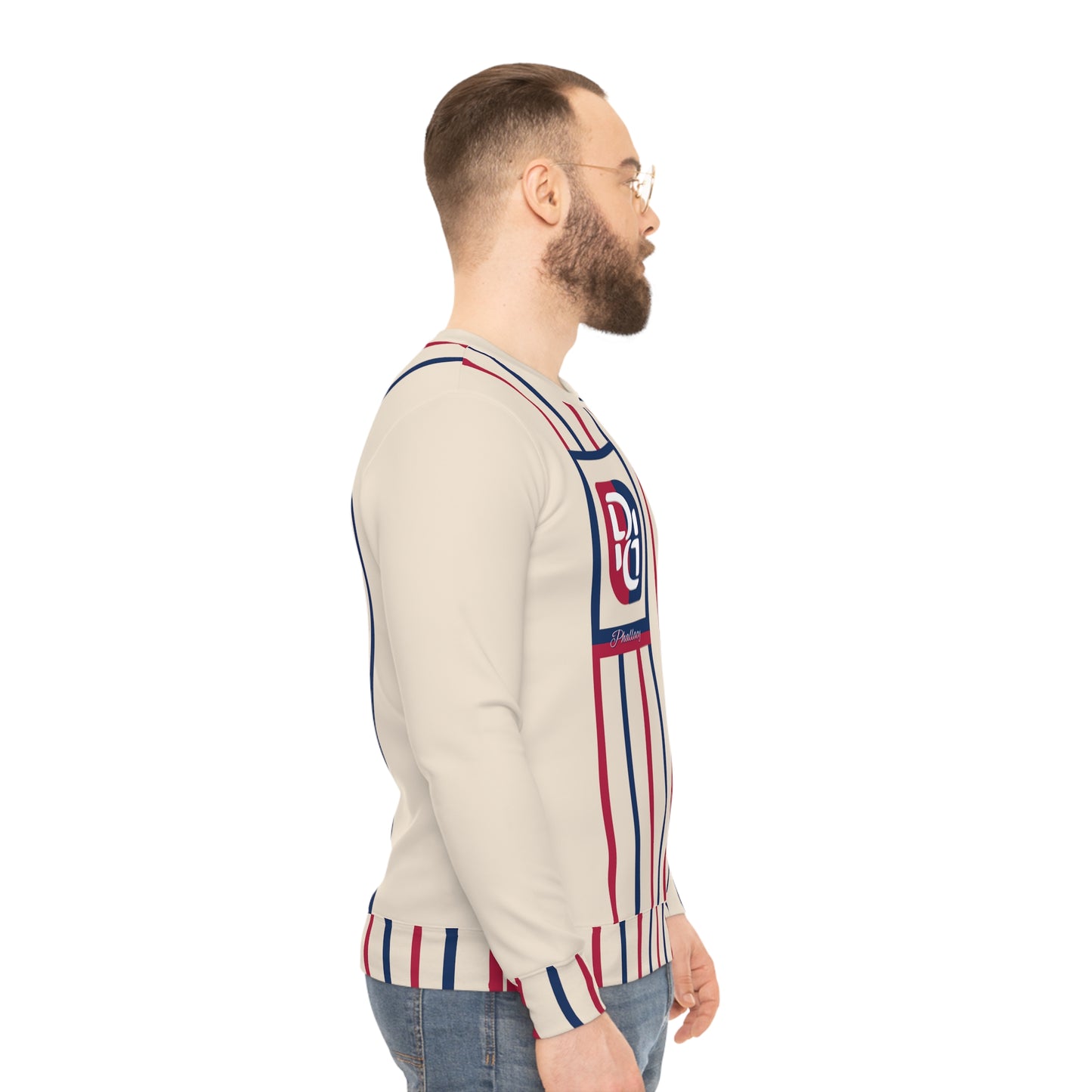 Phallacy Striped Designer Lightweight Sweatshirt