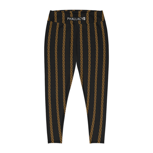 Phallacy Striped  Designer Plus Size Leggings