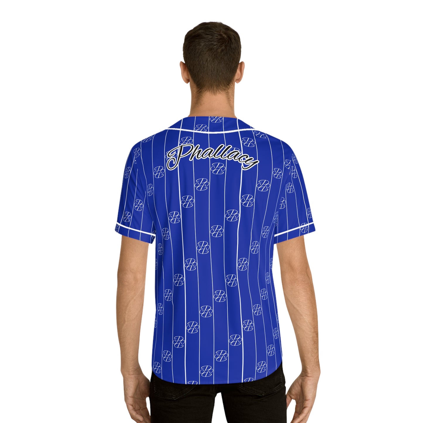 Phallacy Striped Designer Men's Baseball Jersey