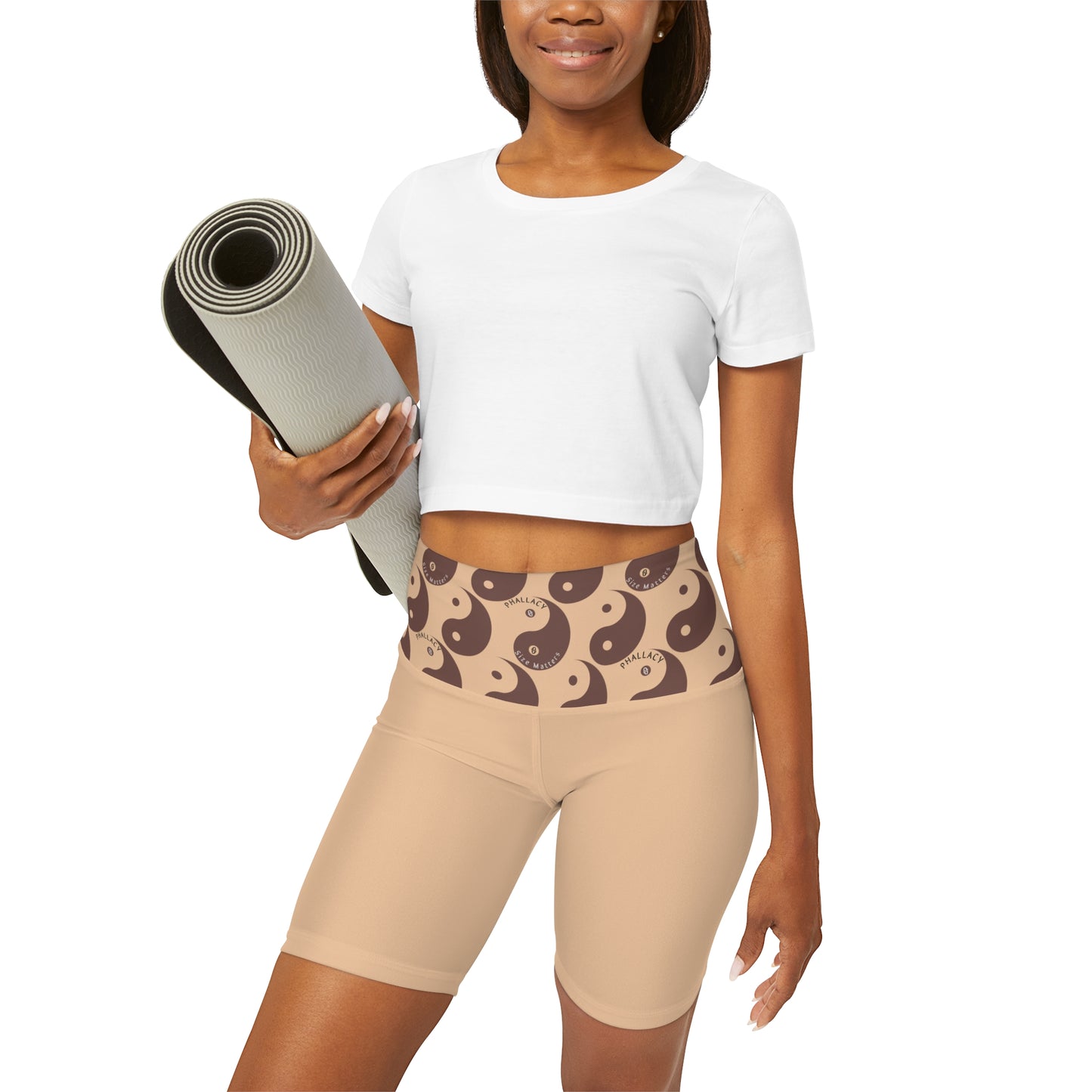 Phallacy Yin-Yang Designer High Waisted Yoga Shorts