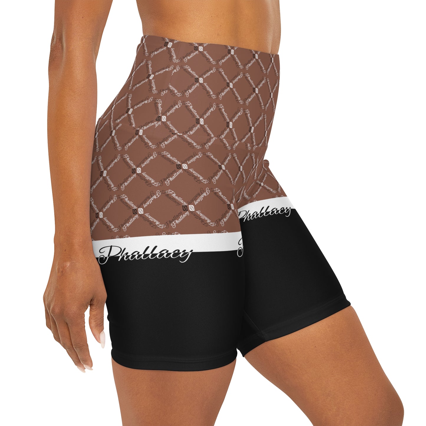 Phallacy XOS Designer Color Block High Waisted Yoga Shorts