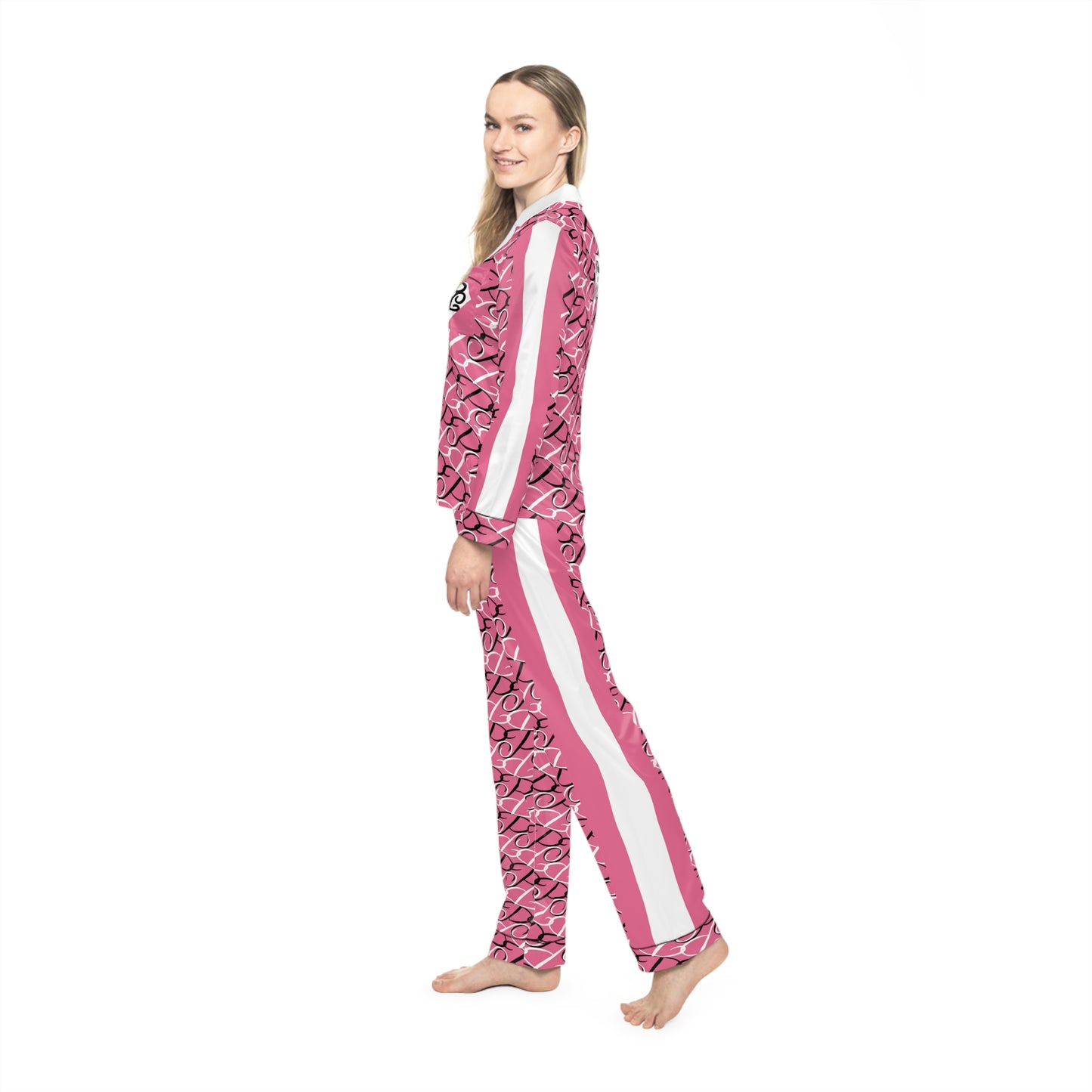 Phallacy Diamond Designer Women's Satin Pajama Set