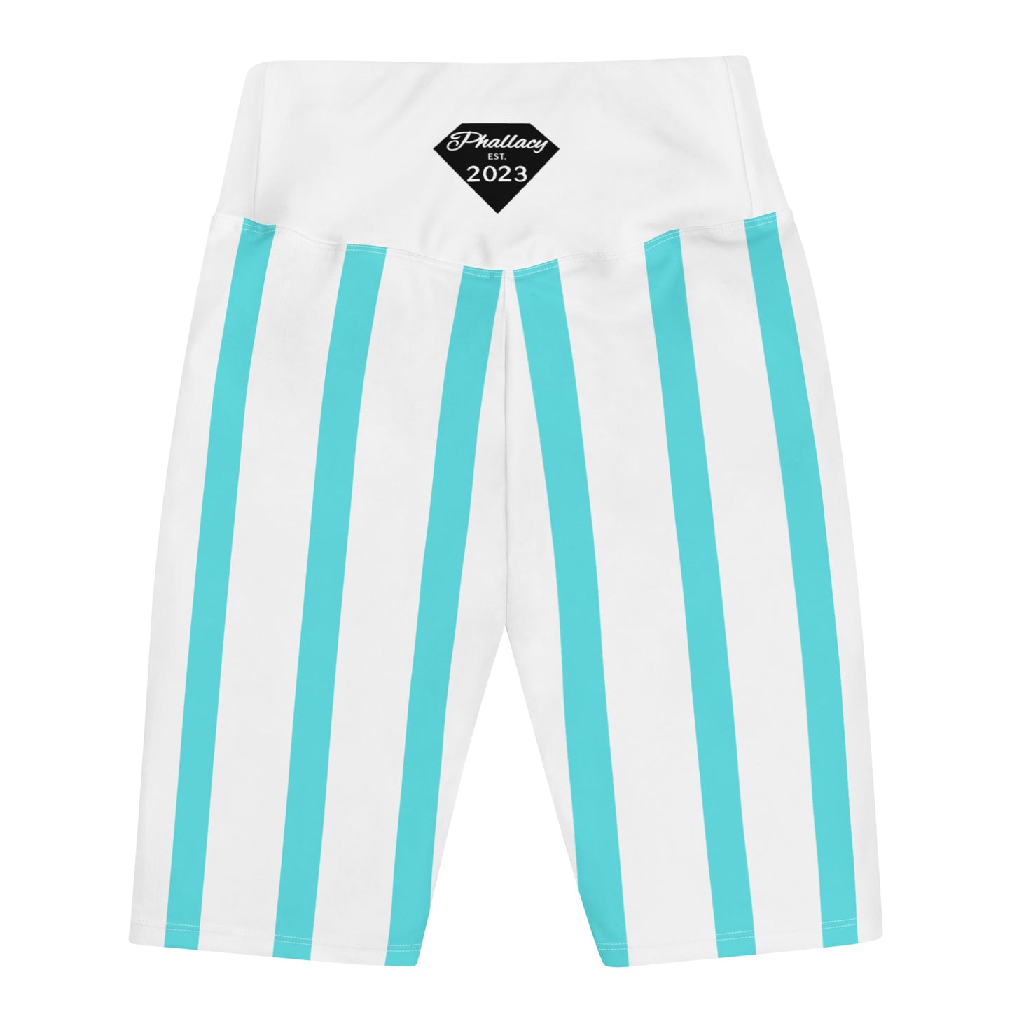 Phallacy Striped Designer Biker Shorts