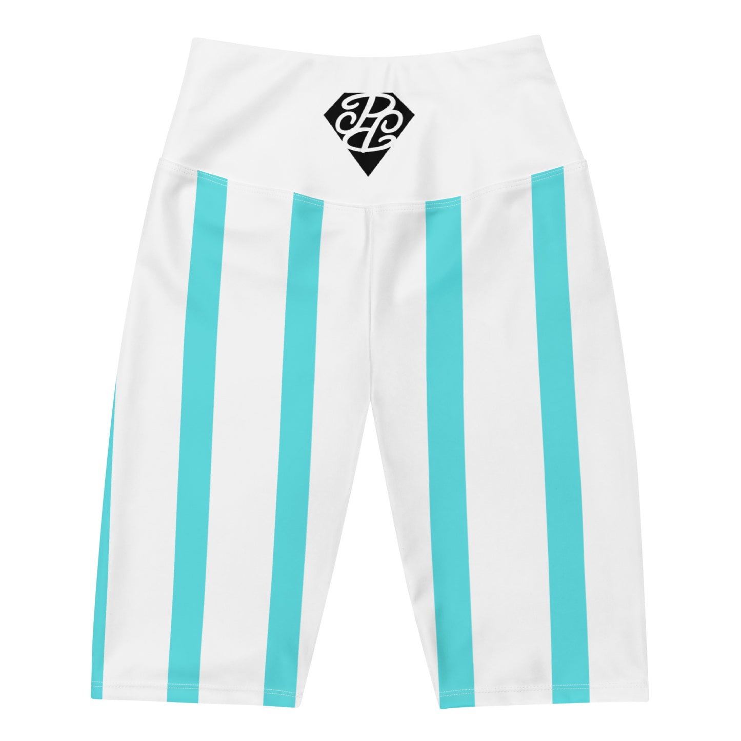 Phallacy Striped Designer Biker Shorts