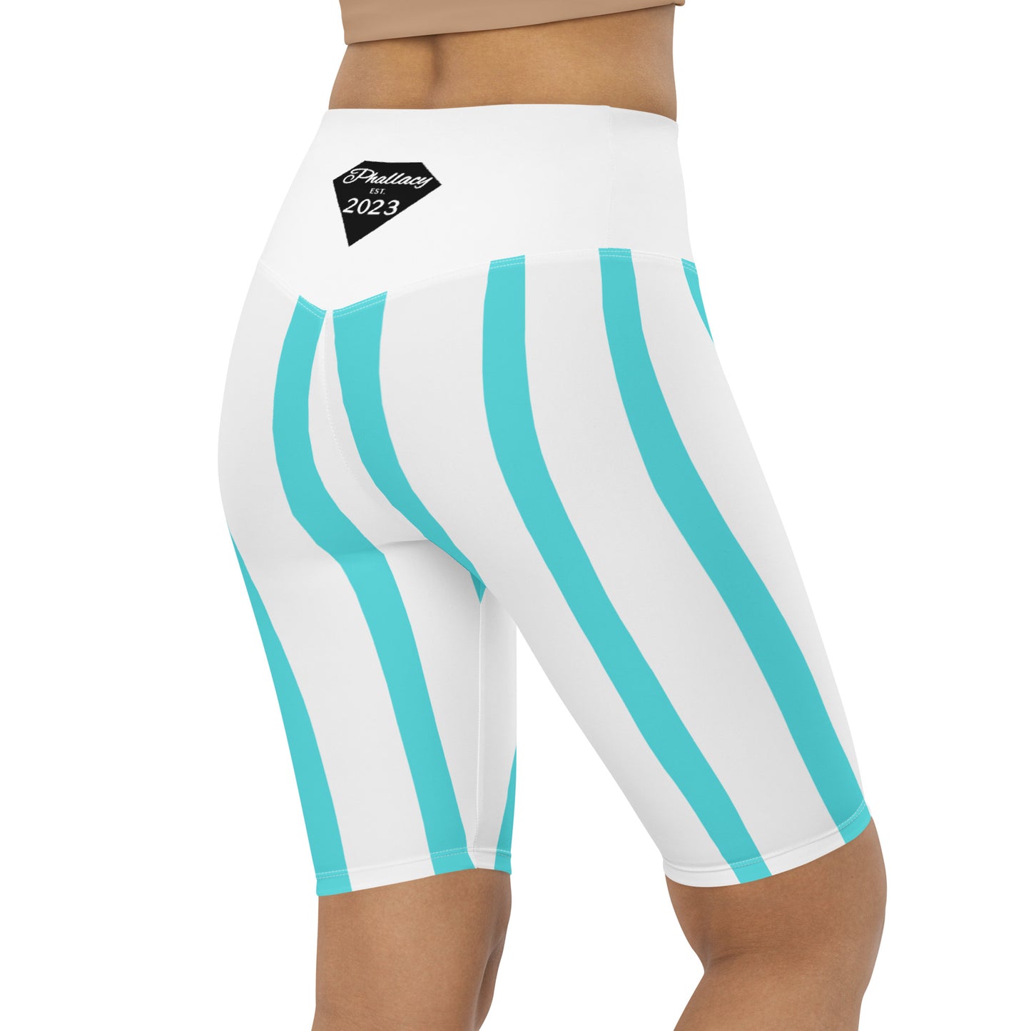 Phallacy Striped Designer Biker Shorts