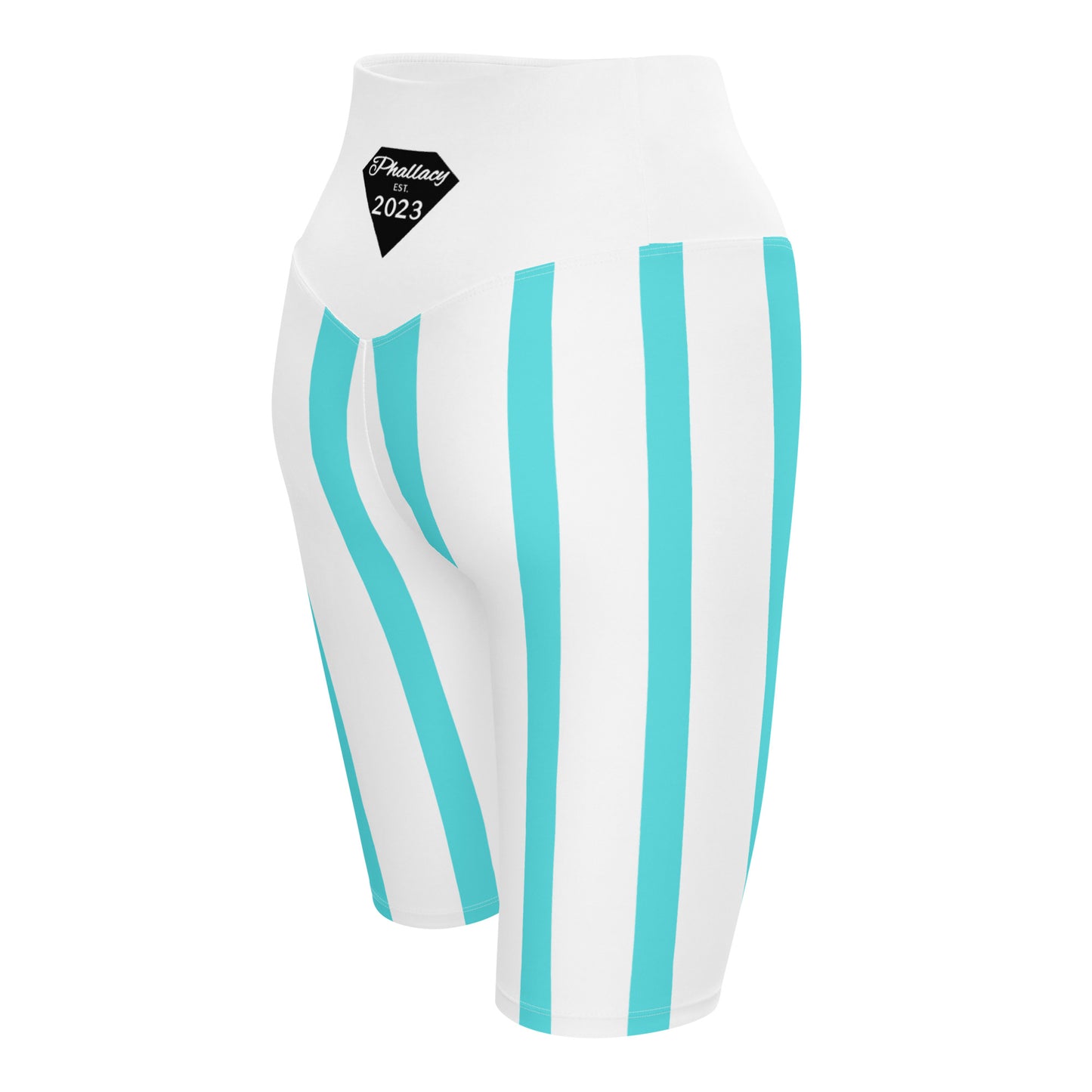 Phallacy Striped Designer Biker Shorts