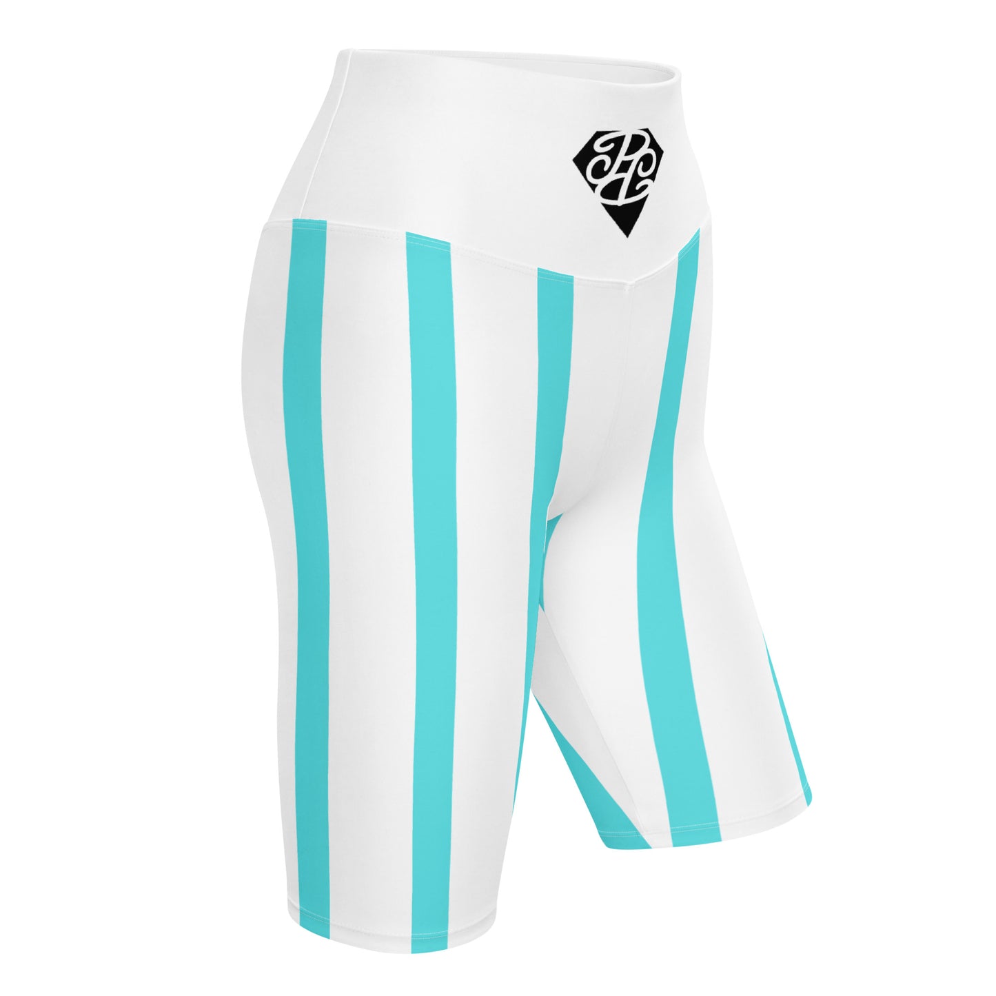 Phallacy Striped Designer Biker Shorts